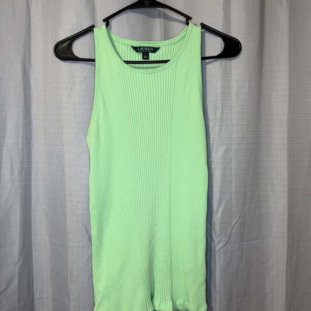 Lauren Ralph Lauren Tank Top Size M Light Green Ribbed